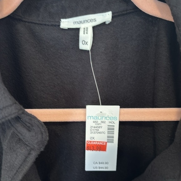 Maurice’s black & white soft & fun button shirt with pockets size 0X - Picture 2 of 7